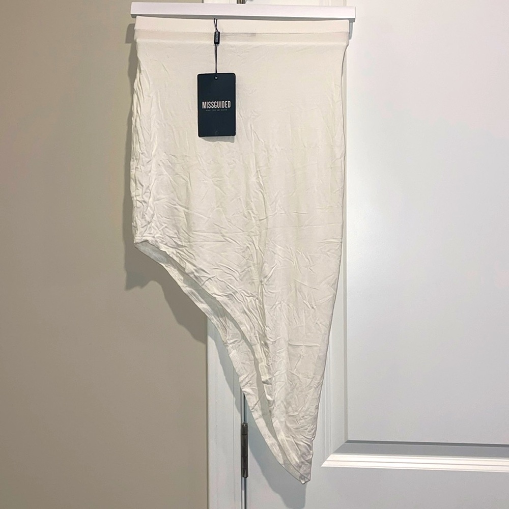 White Asymmetrical Skirt, US4